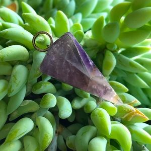 Faceted Purple Amethyst Gemstone Pendulum Point Pendant 1"